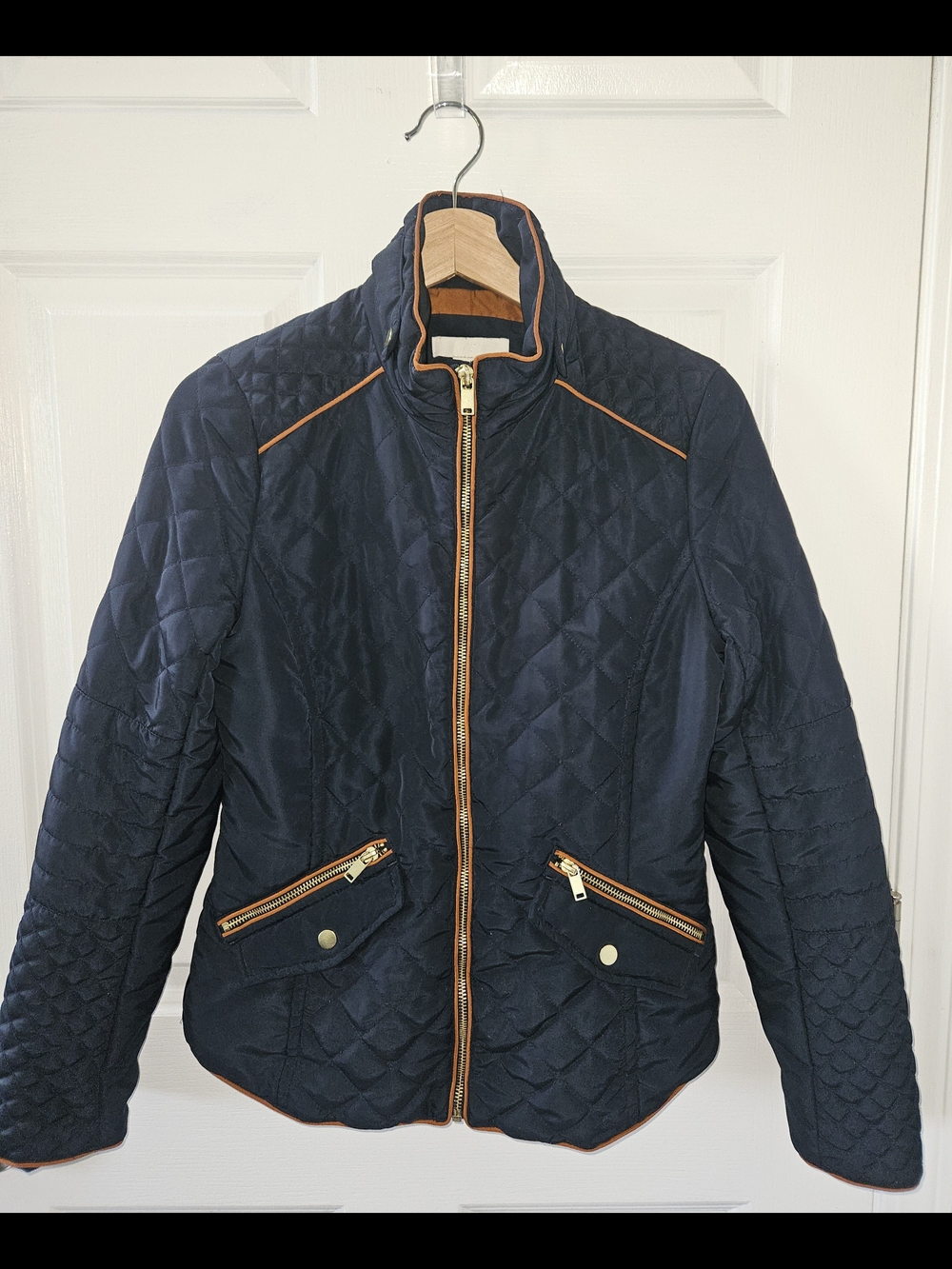 H&M Navy Jacket with Rust Orange Lining